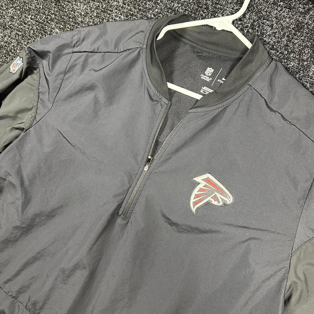 Nike Atlanta Falcons NFL Windbreaker Mens XXL Grey Storm-FIT Quarter Zip